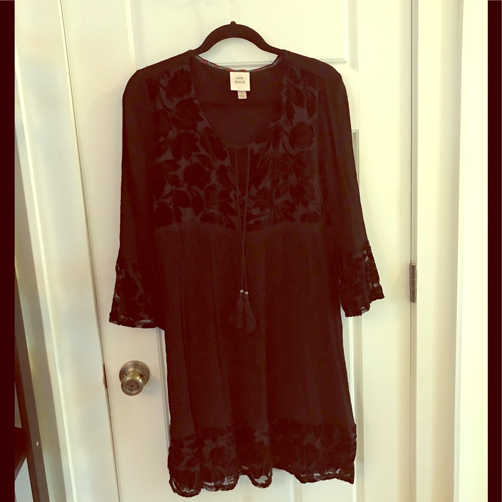 Gorgeous boho dress with velvet insets